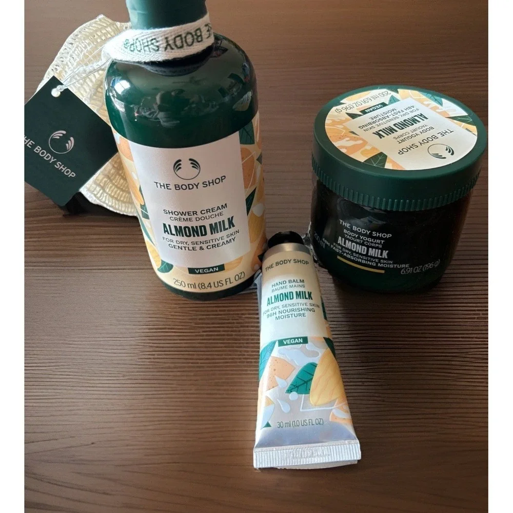 The Body Shop Almond Milk Shower Cream Hand Balm Body Yogurt Dry Sensitive Skin